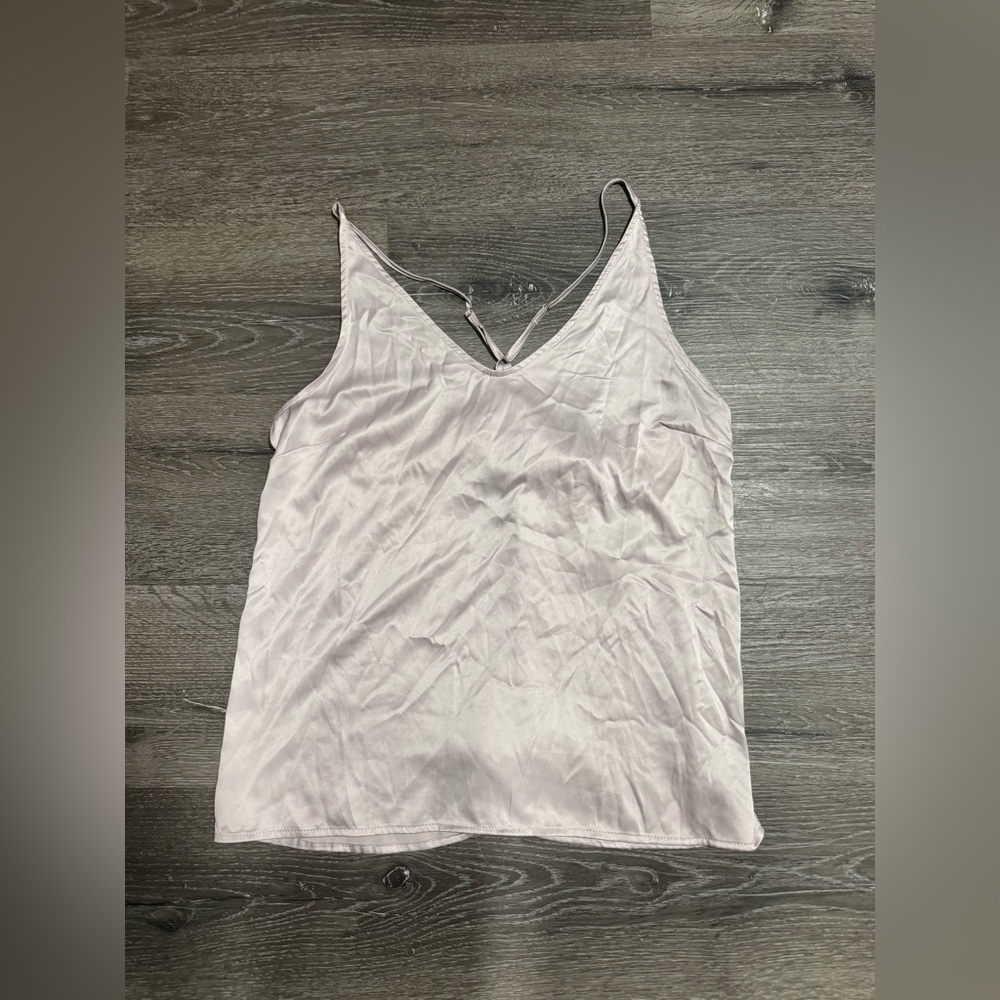 Pink silk sleeping tank